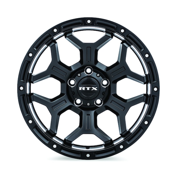 Alloy Wheel, Goliath 17x9 6x139.7 ET0 CB106.1 Satin Black Milled Rivets